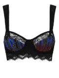 DSQUARED2 decorative-stitching lace bra - Black