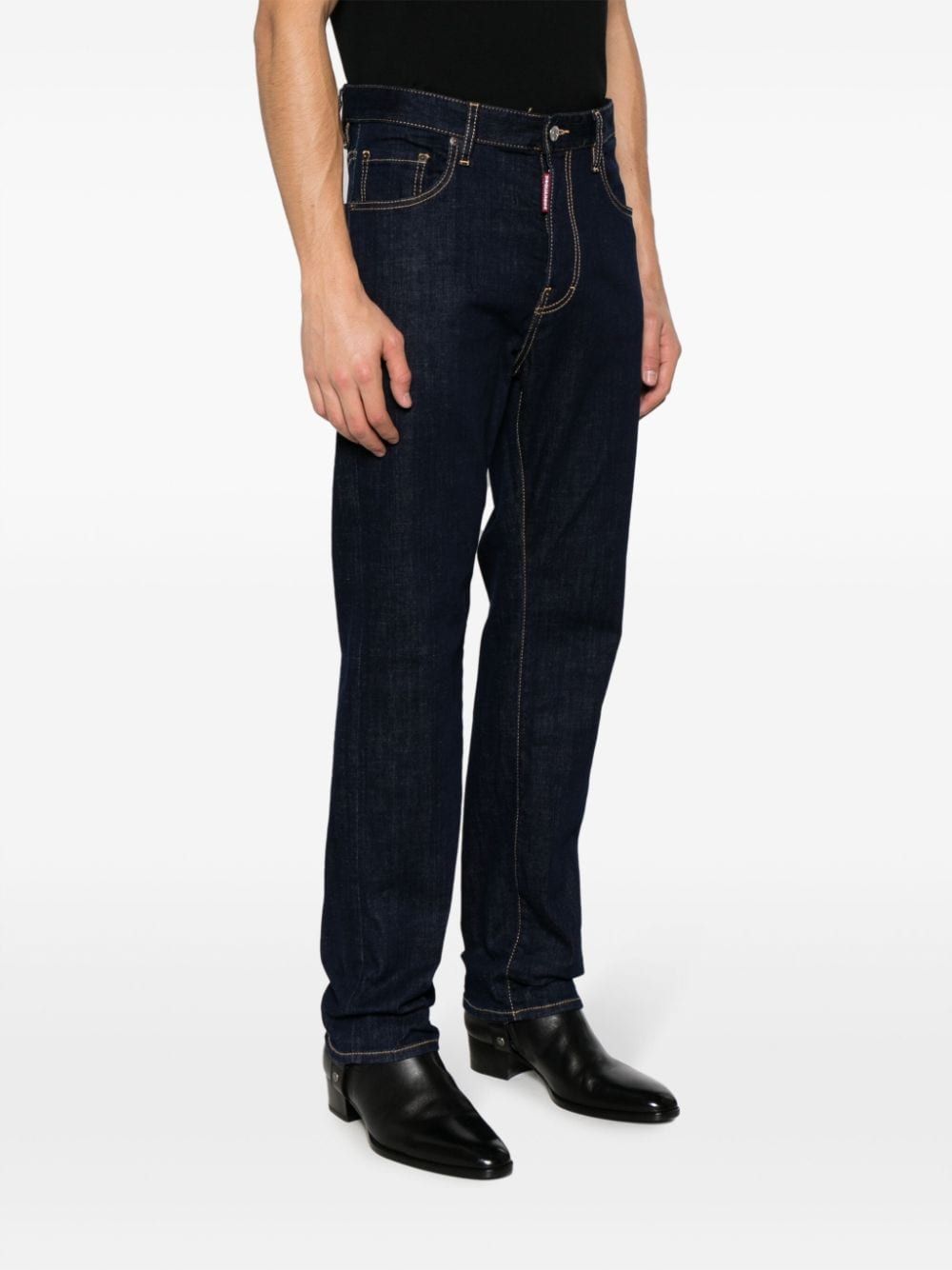 Shop Dsquared2 Logo-patch Slim-leg Jeans In Blue