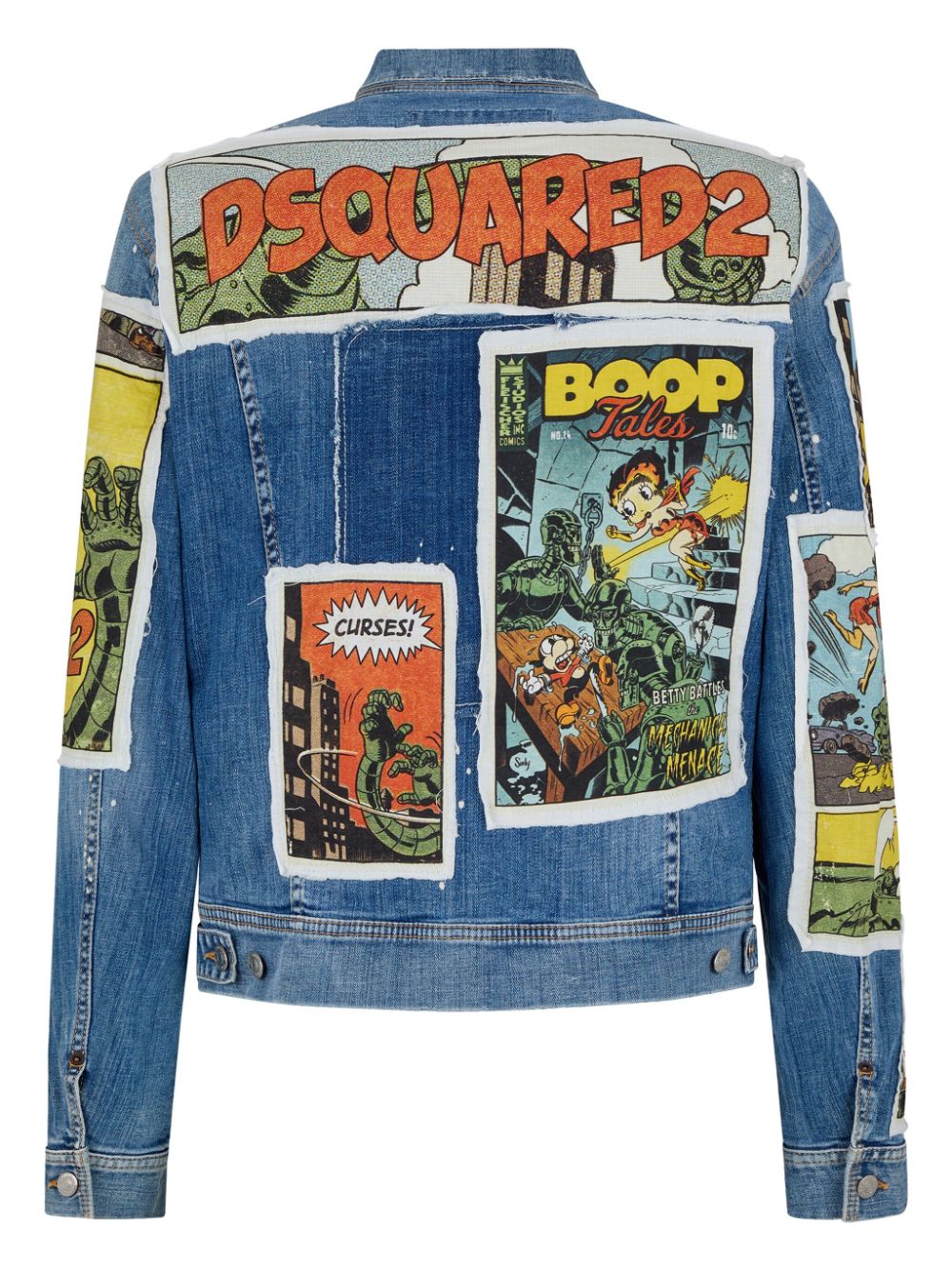 Shop Dsquared2 X Betty Boop Printed Denim Jacket In Blue