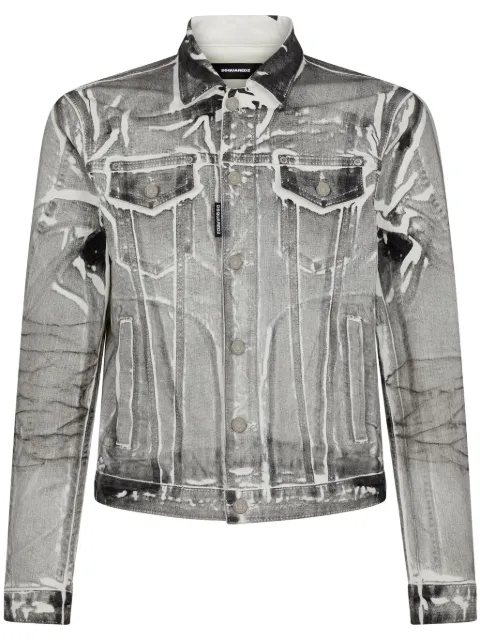 DSQUARED2 cracked-effect denim jacket