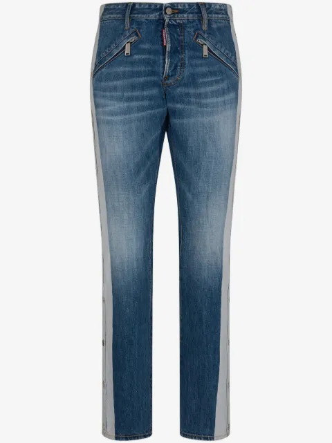 DSQUARED2 side-stripe straight-leg jeans