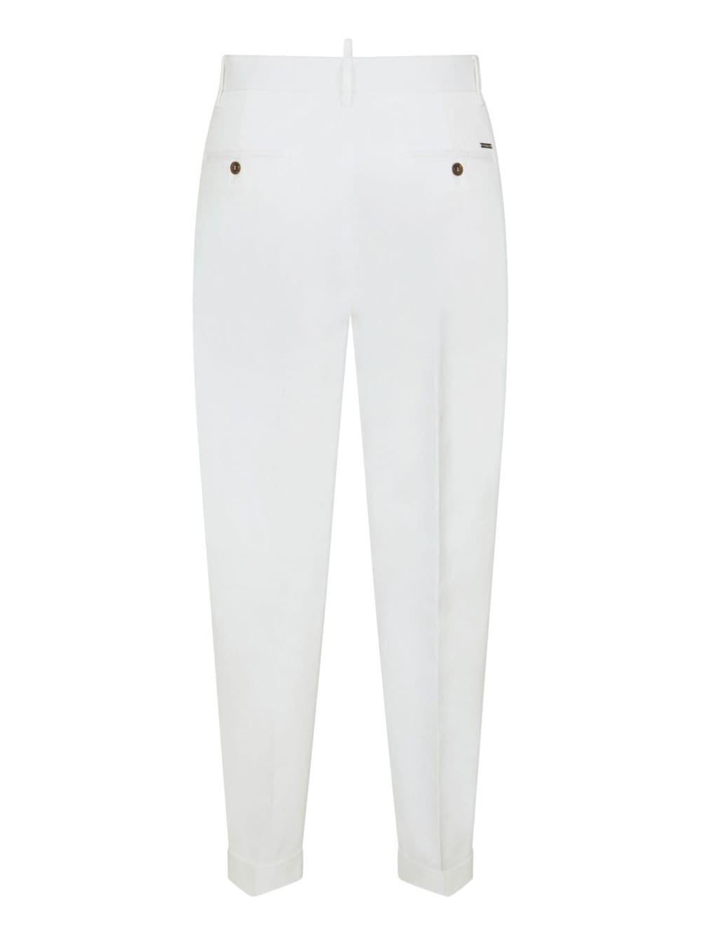 Shop Dsquared2 Pleated Cropped Tapered-leg Trousers In White