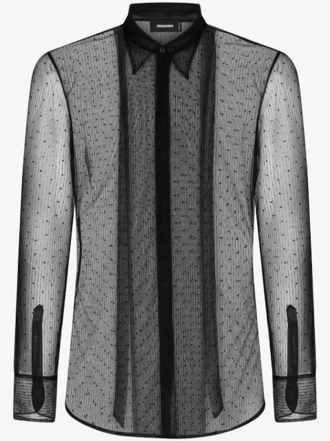 DSQUARED2 semi-sheer pinstripe shirt