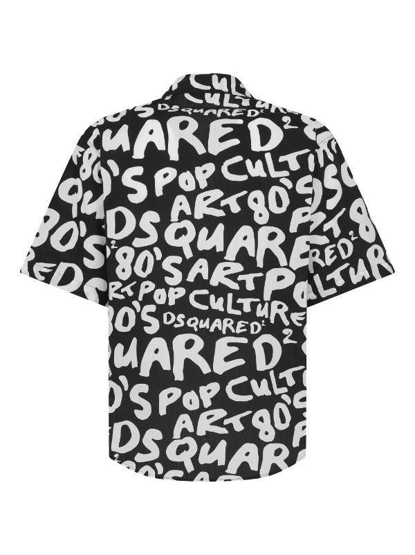 Dsquared2 80's Pop-print Cotton Shirt - Black