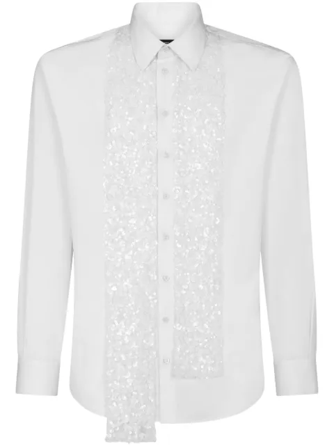 DSQUARED2 sequinned draped-detail shirt