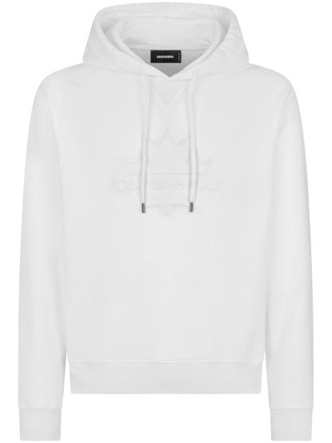 DSQUARED2 logo-applique cotton hoodie Men