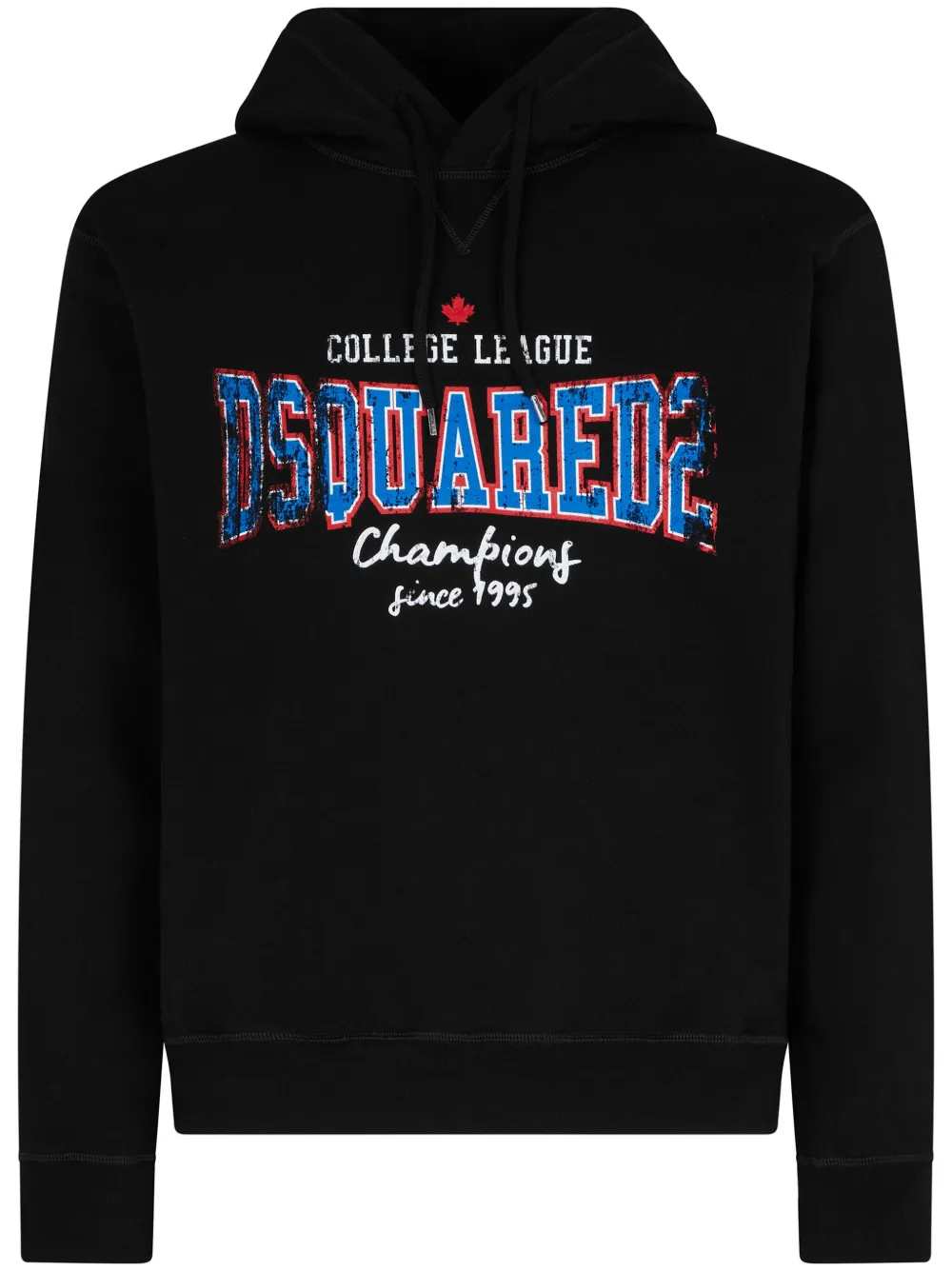 Shop Dsquared2 Logo-print Cotton Hoodie In Black