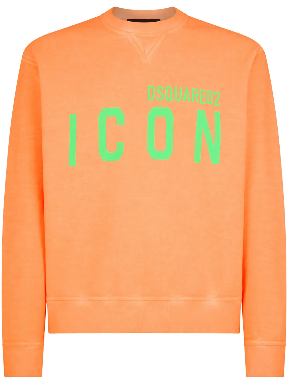 DSQUARED2 logo print Cotton Sweatshirt Orange FARFETCH AO