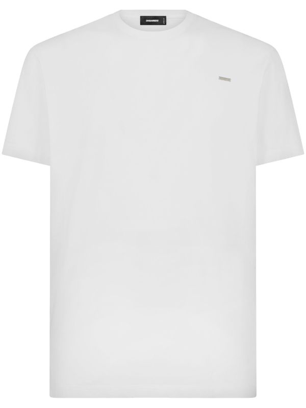 DSQUARED2 logo-plaque crew-neck T-shirt | White | FARFETCH AO