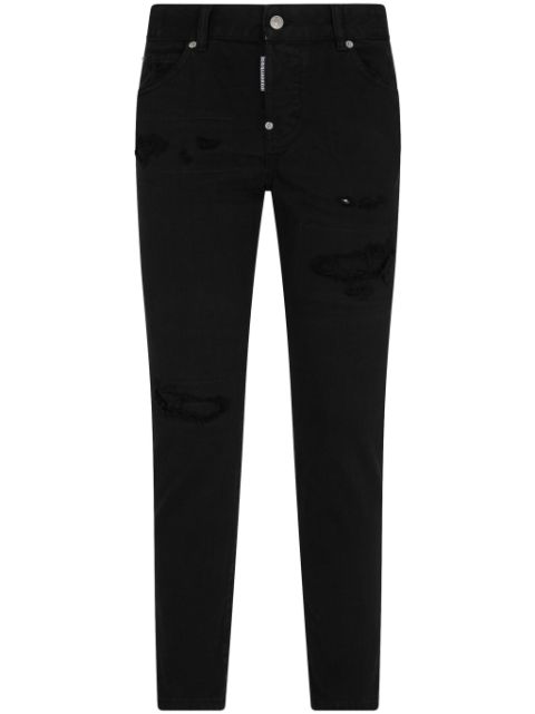 DSQUARED2 Black Bull slim-cut distressed jeans Women