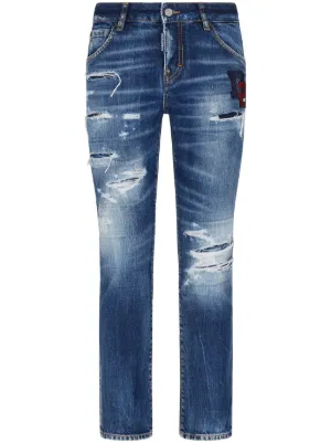 DSQUARED2 Cool Girl Cropped Jeans | Blue | FARFETCH RO