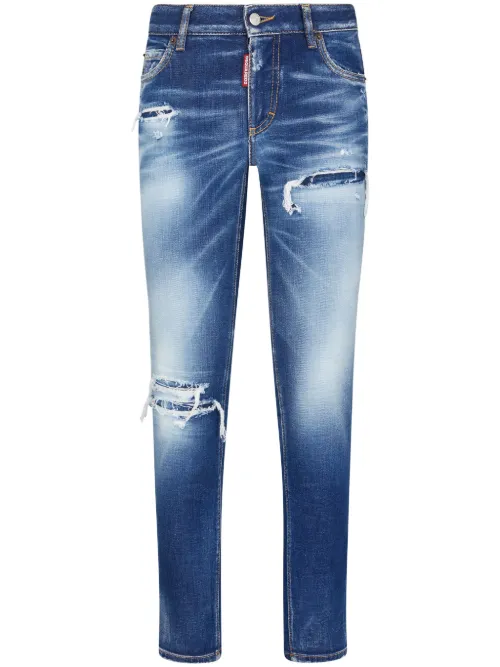 Jean slim à finitions effilochées - DSQUARED2 - Modalova