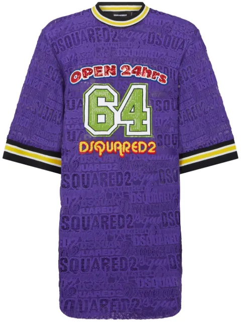 DSQUARED2 로고 장식 티셔츠 드레스