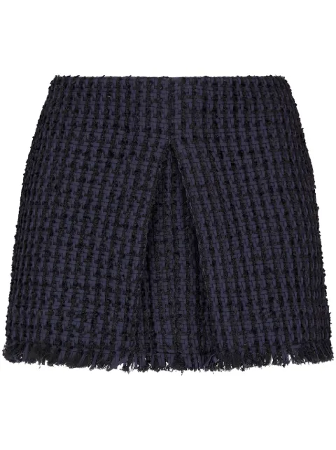 DSQUARED2 tweed frayed-hem miniskirt
