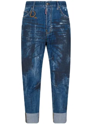DSQUARED2 ダメージ テーパードジーンズ | ブルー | FARFETCH JP