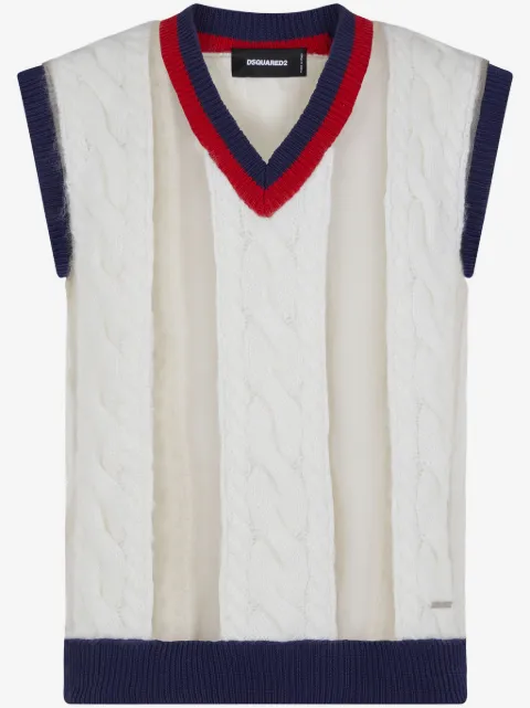 DSQUARED2 panelled cable-knit sweater vest
