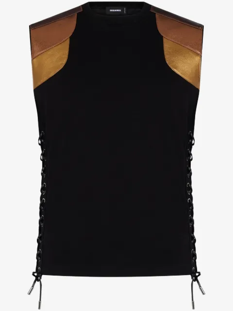 DSQUARED2 panelled lace-up tank top