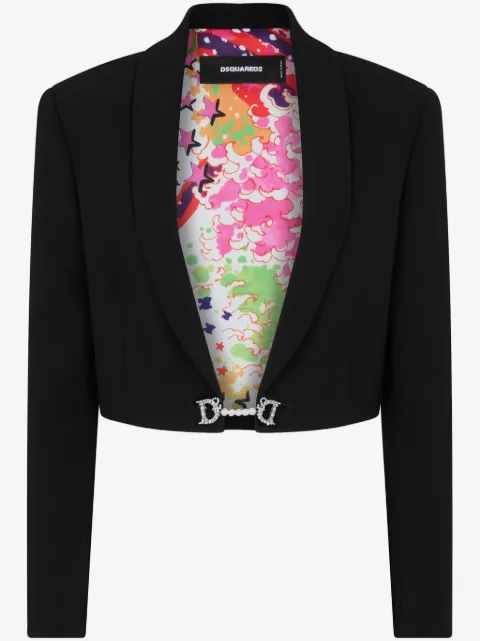 DSQUARED2 logo-plaque cropped blazer