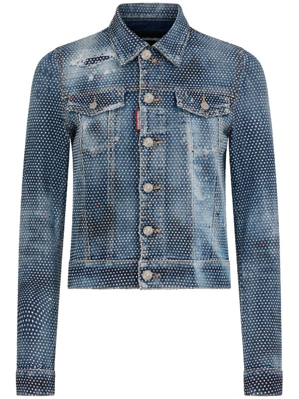 DSQUARED2 crystal embellished Denim Jacket Farfetch