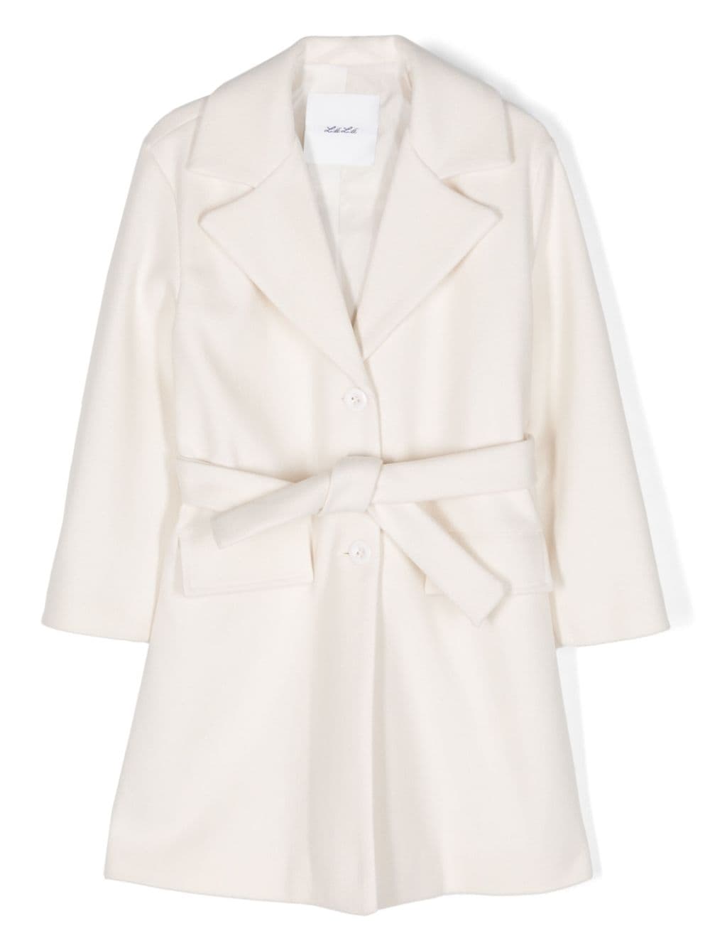 Miss Grant Kids' Single-breasted Belted Coat In White
