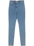 MOSCHINO JEANS logo-engraved button jeans - Blue