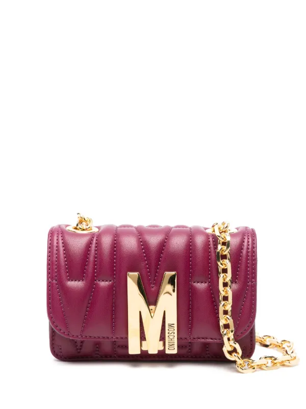 Moschino ロゴエンボス ショルダーバッグ | パープル | FARFETCH JP