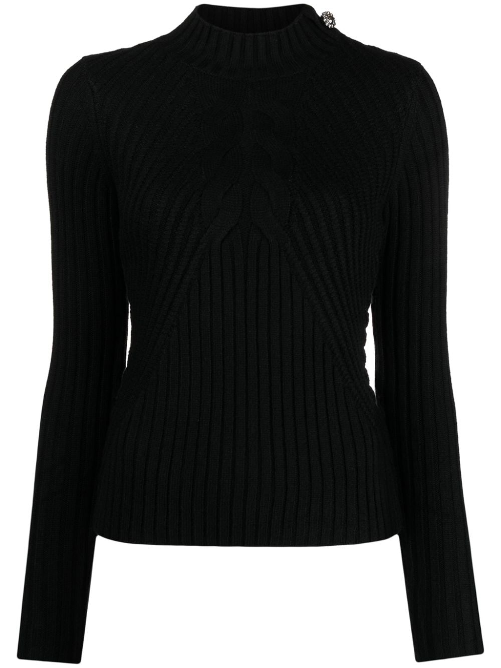 LIU JO crystal-embellished ribbed-knit Jumper - Farfetch