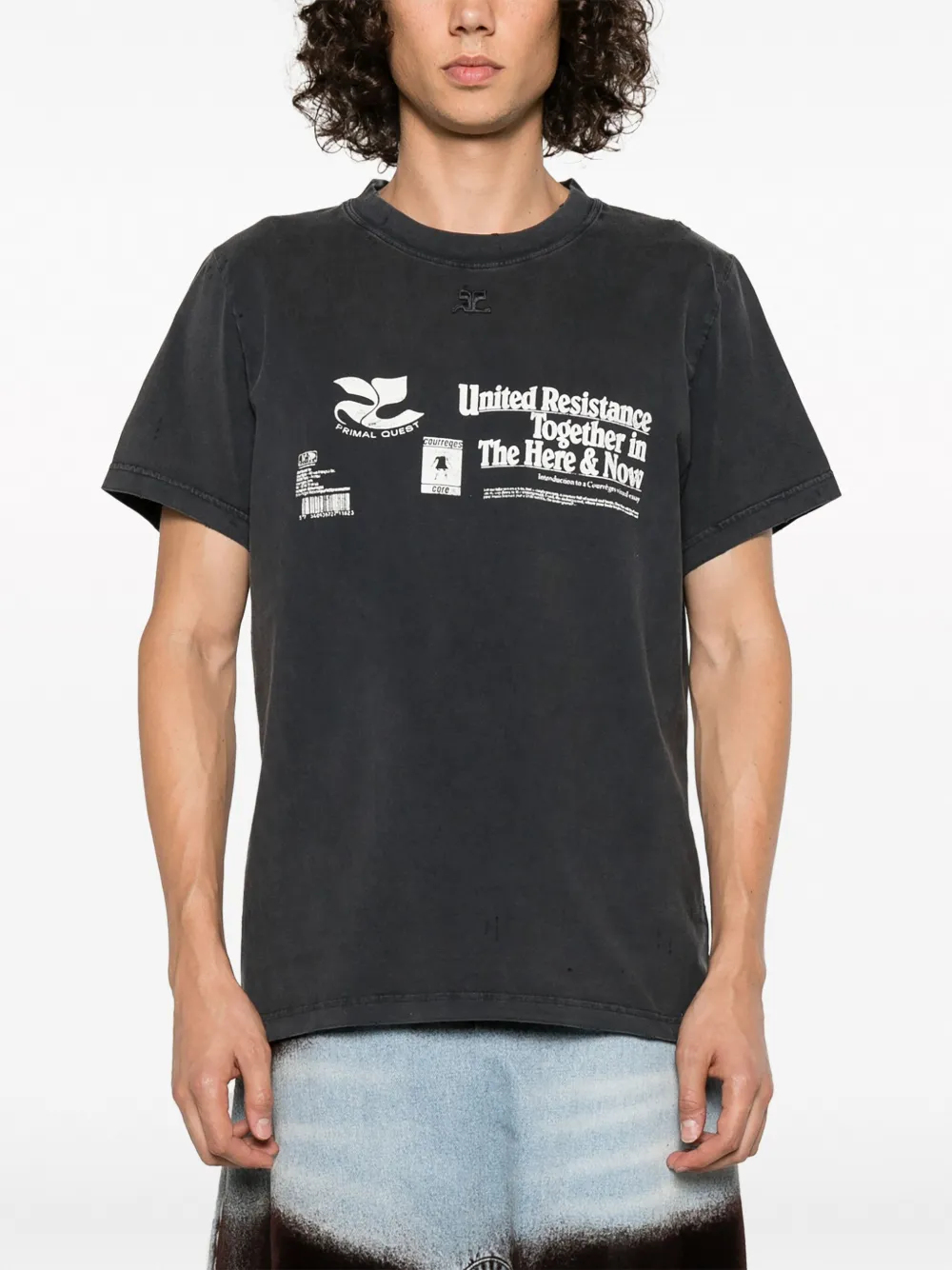 Courrèges T-shirt met print Grijs