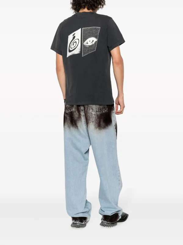 ★Courreges★ AC Straight Stonewash Short Sleeve T-Shirt Gra AC STONEWASHED T-SHIRT - courrèges