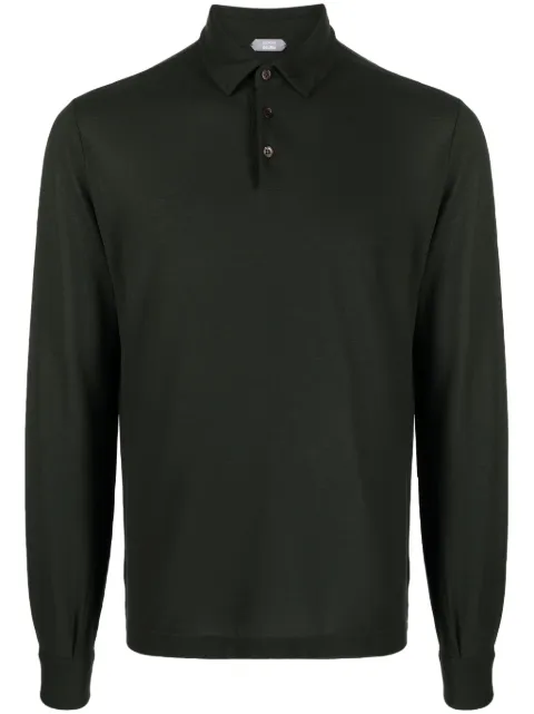 Zanone long-sleeve cotton polo shirt