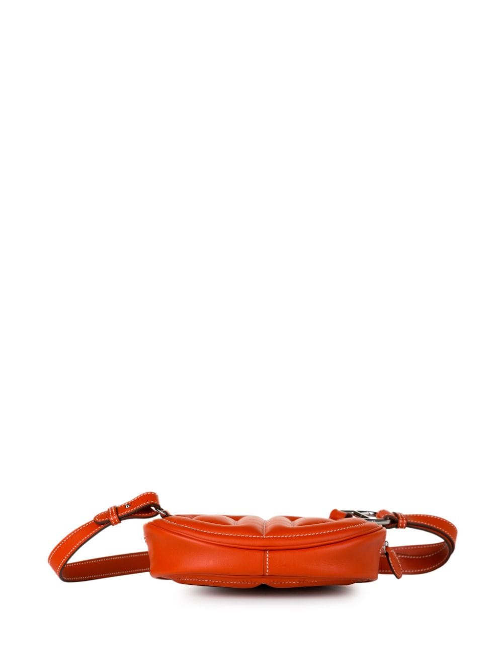 Pre-owned Hermes 2015  In The Loop Verso Leather Belt Bag In Orange
