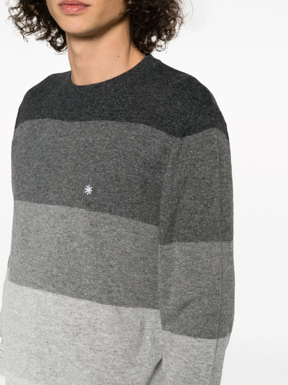 Manuel Ritz Logo-embroidered Knitted Jumper In Grey