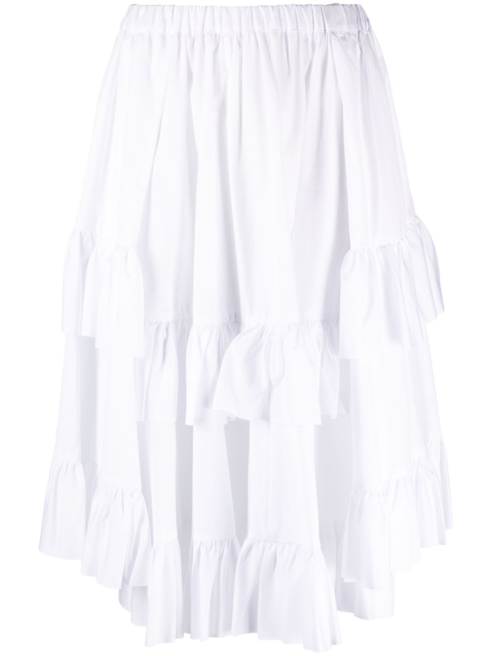 Comme Des Garçons Girl ruffled cotton midi skirt - White