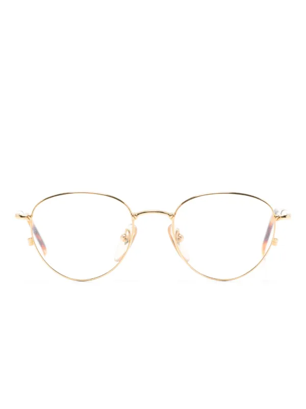 Jean Paul Gaultier Round-frame Metal Optical Glasses in Gold