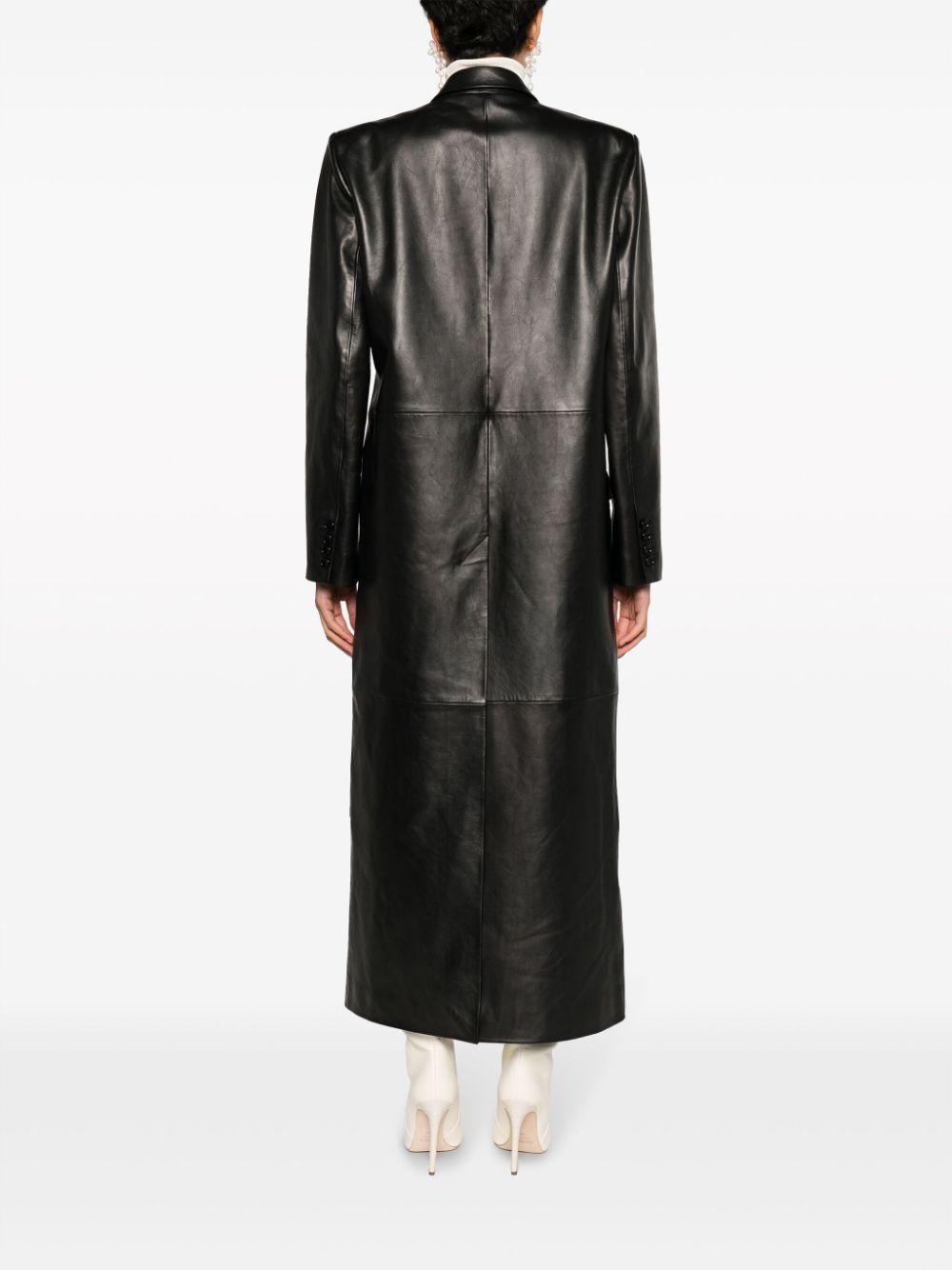 Shop Magda Butrym Double-breasted Long Coat In Schwarz