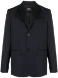 A.P.C. single-breasted wool blazer - Blue