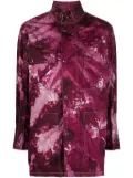 Stain Shade tie dye-print multi-pockets jacket - Purple