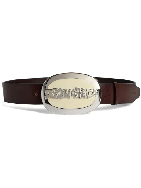 DSQUARED2 logo-buckle leather belt Men