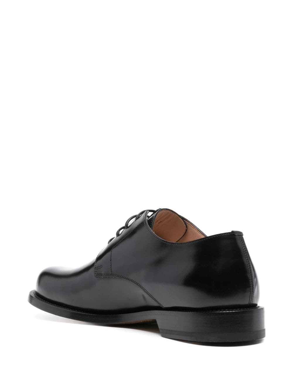 Shop Loewe Lace-up Leather Derby Shoes In Black