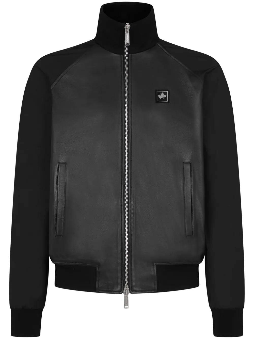 Dsquared2 Panelled Leather Track Jacket Farfetch