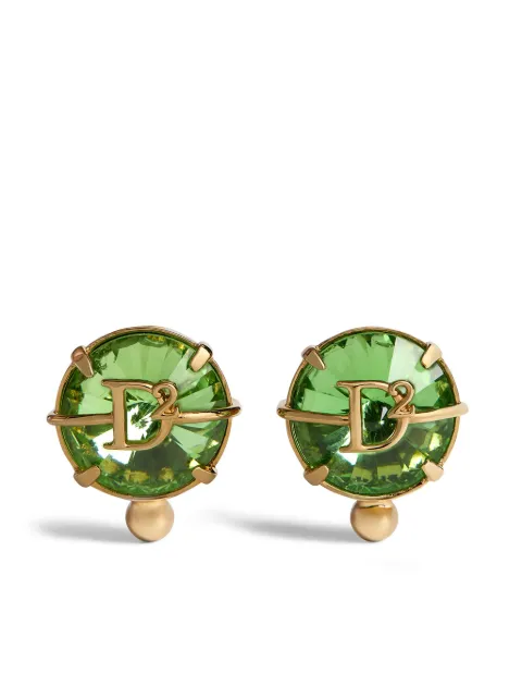 DSQUARED2 logo-plaque crystal-embellished earrings