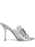 DSQUARED2 crystal-embellished logo mules - Silver