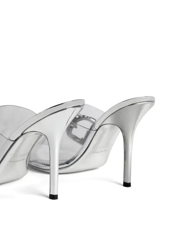 DSQUARED2 crystal-embellished Logo Mules | Silver | FARFETCH