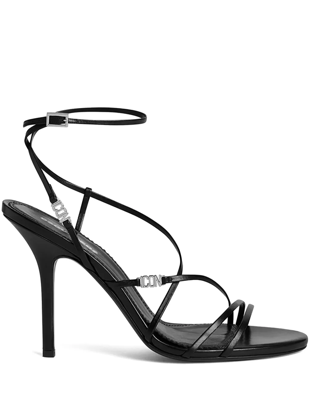 Dsquared2 Icon Evening Leather Sandals In Black