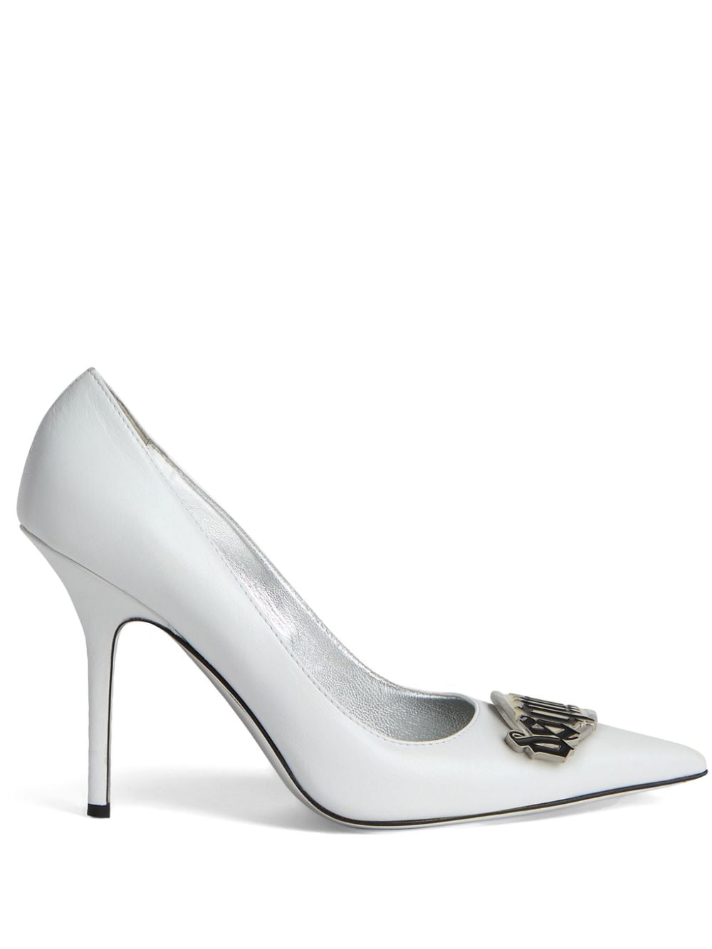 Dsquared2 100mm Logo-plaque Leather Pumps In White