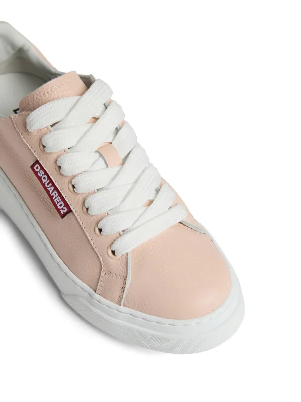 DSQUARED2 logo embossed lace up Sneakers Pink FARFETCH LB