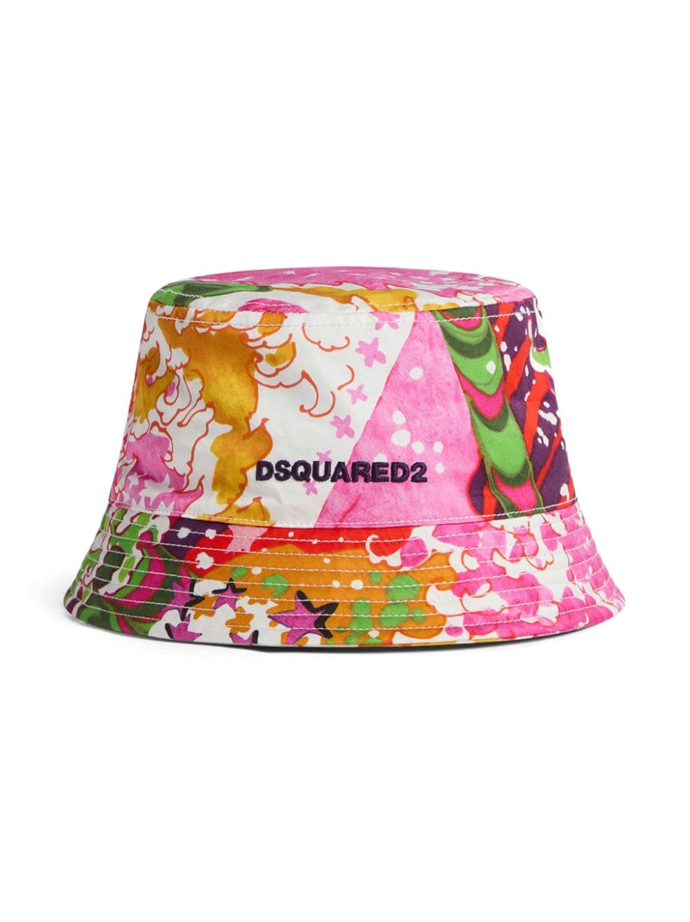Shop Dsquared2 Graphic-print Embroidered Bucket Hat In Pink