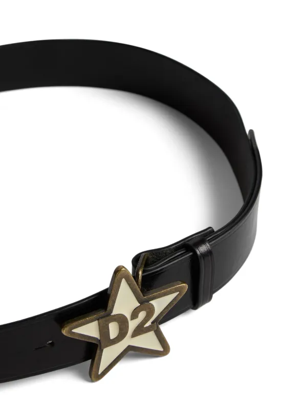DSQUARED2 ロゴ入りレザーベルト DSQUARED2 ロゴバックル レザーベルト | ブラック | FARFETCH JP