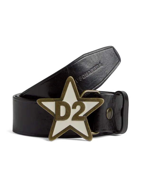 DSQUARED2 ロゴバックル レザーベルト | ブラック | FARFETCH JP