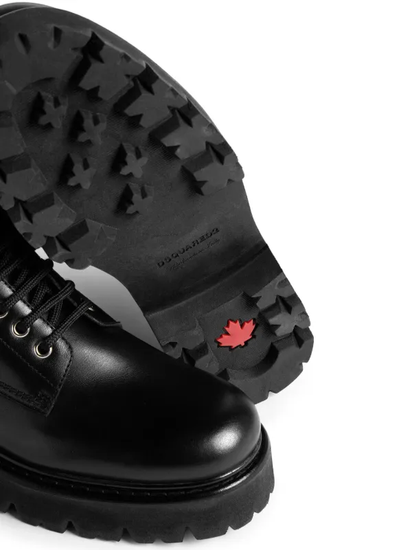 【美品】DSQUARED2 レースアップブーツ コンバットブーツ 黒 DSQUARED2 Iconプレート コンバットブーツ | ブラック | FARFETCH JP